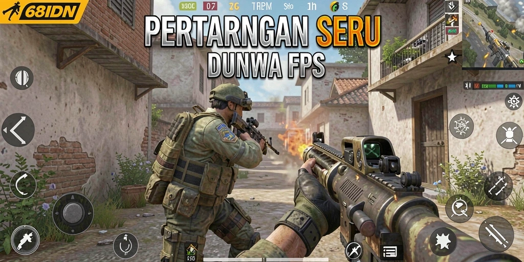 Tangkapan layar menampilkan aksi seru dalam game FPS 68IDN.
