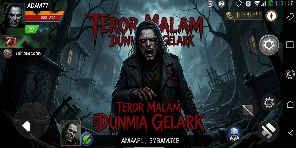 Screenshot gameplay ADAM77 menunjukkan suasana Horror yang menegangkan.