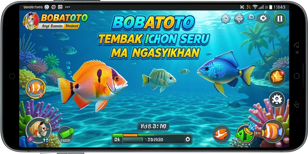 Screenshot BOBATOTO menampilkan aksi menembak ikan yang mendebarkan.