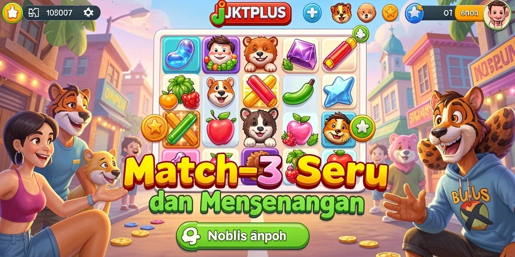 Tangkapan layar gameplay JKTPLUS yang penuh warna dan seru.