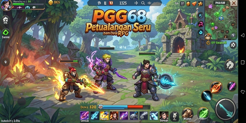 Gameplay PGG68 menunjukkan pertarungan epik dan eksplorasi dunia RPG yang kaya.