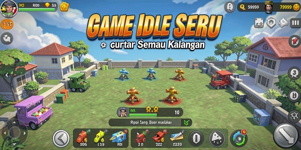 Screenshot S9S9 menunjukkan aksi gameplay Idle yang mengasyikkan.