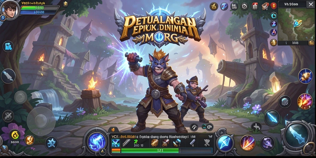 Screenshot gameplay menunjukkan aksi seru dalam petualangan MMORPG.