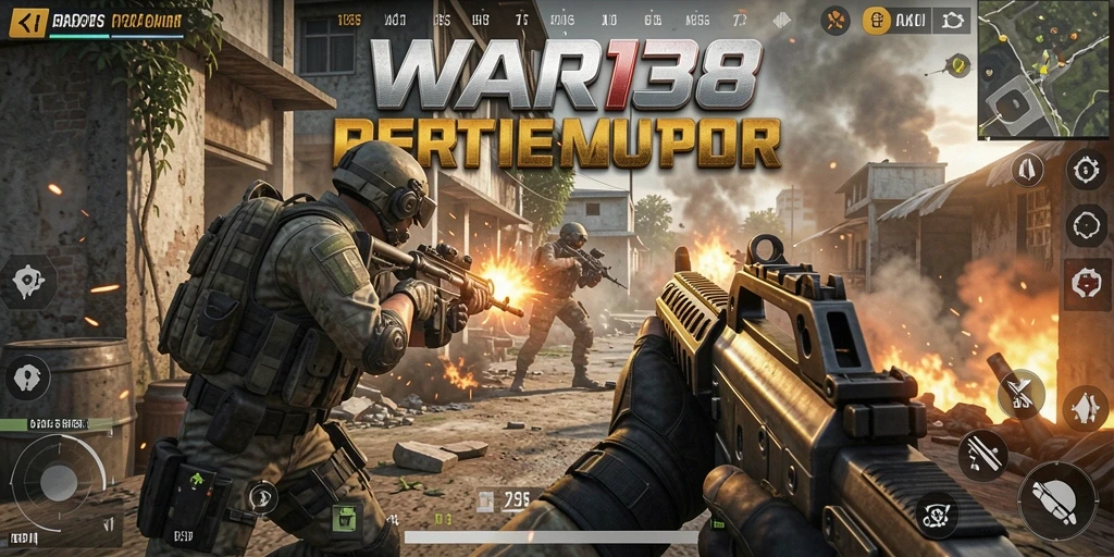 Tampilan utama gameplay <strong>WAR138</strong> yang intens dan menarik.
