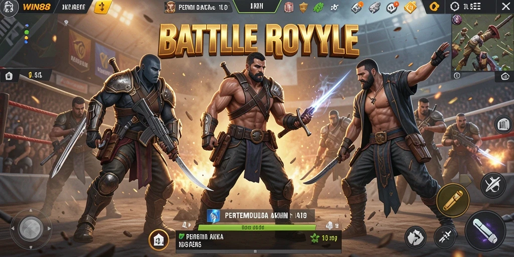 Tangkapan layar gameplay WIN88 dengan aksi pertempuran yang menegangkan.
