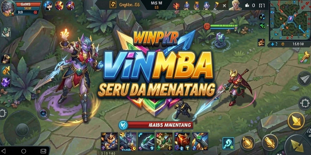 Tampilan gameplay seru dari WINPKR dalam pertarungan MOBA.
